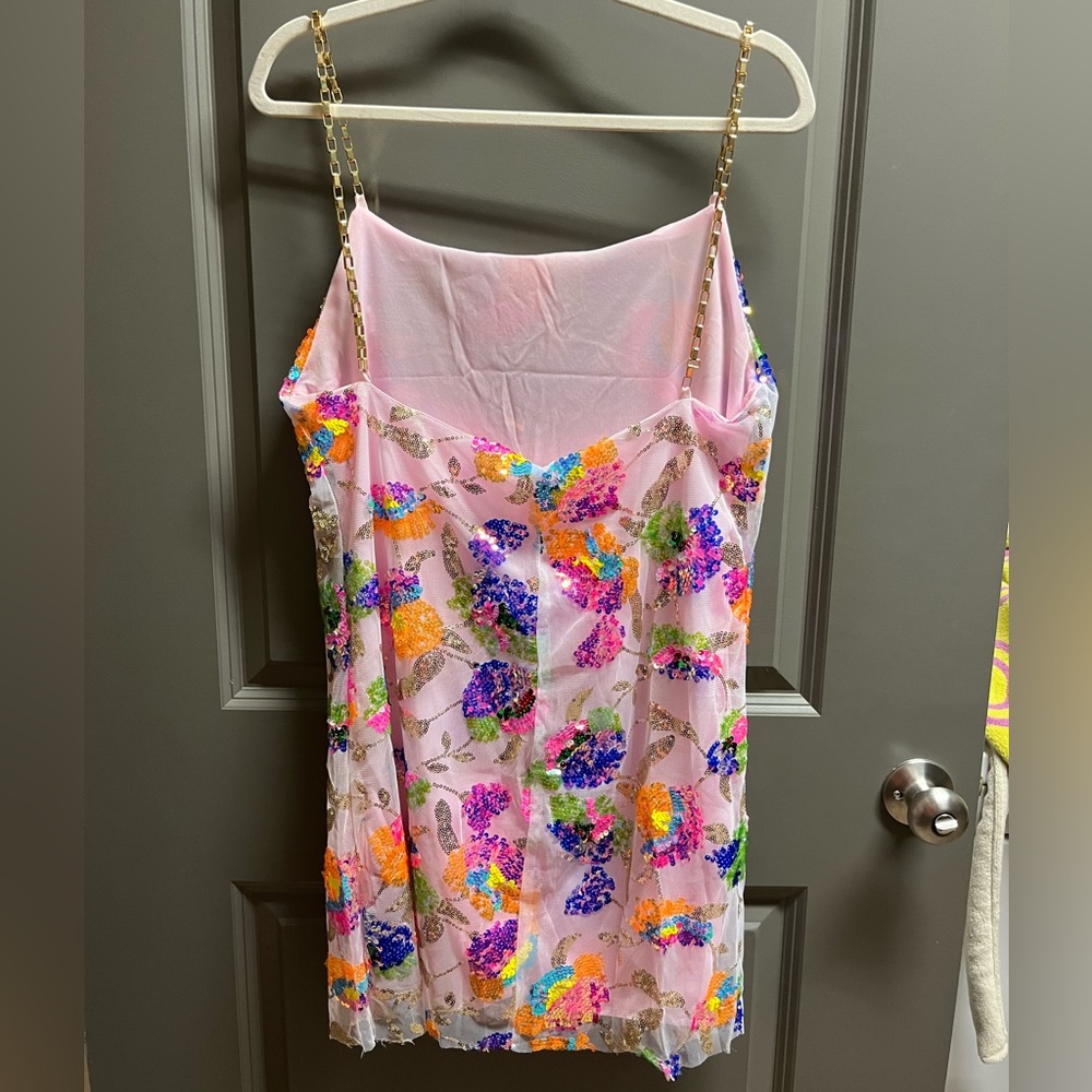 Sequin Bodycon Mini Spaghetti Strap Backless Dres… - image 5